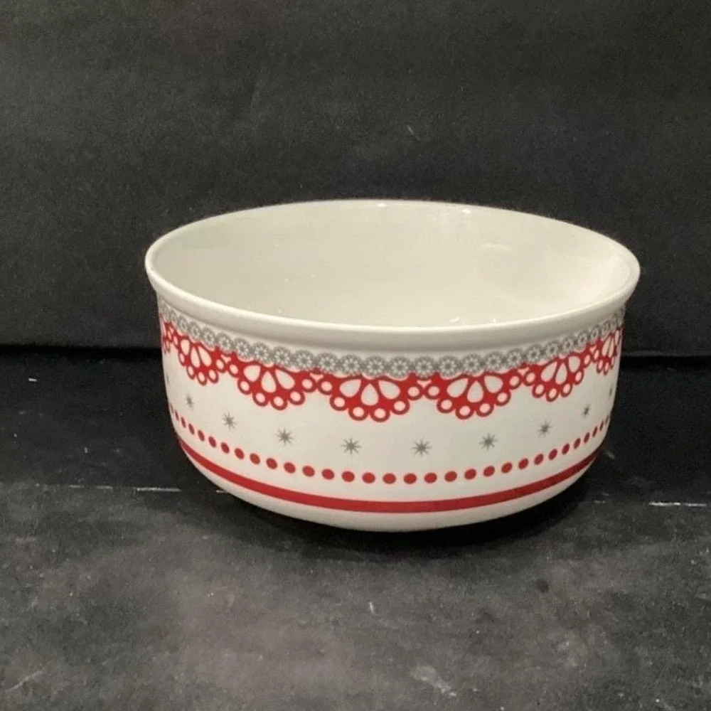 Grace Tea Ware Cereal Bowl, Vintage Inspired‎ Red & Gray Soup Dish, Dinnerware